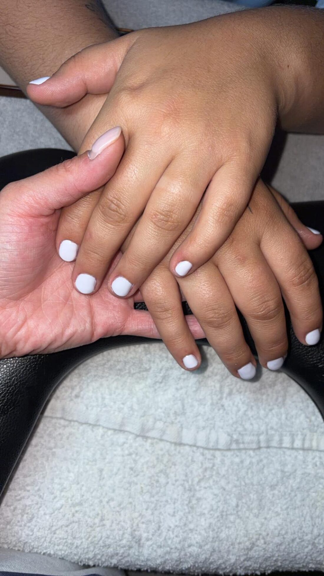 Milky white manicure after